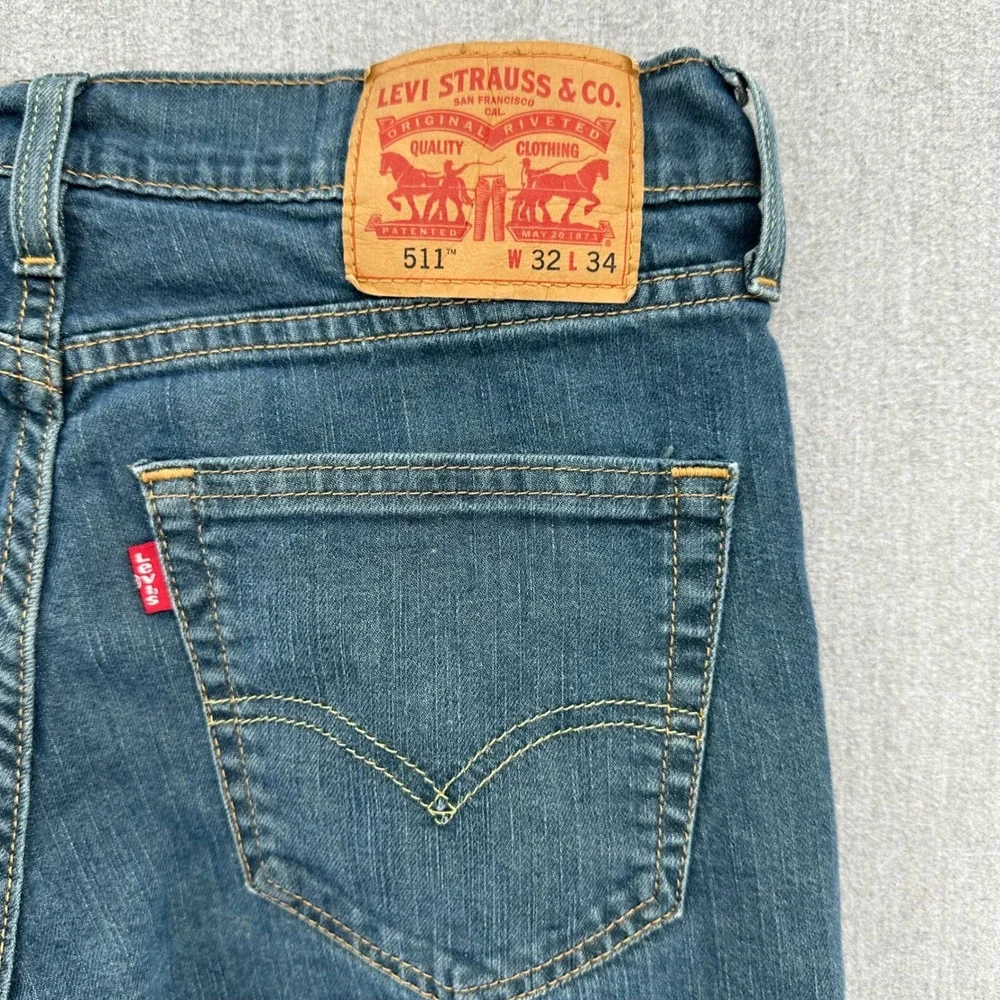 Levi's 511 Jeans Men 32x34 Blue Slim Fit Stretch Denim 04511-0408